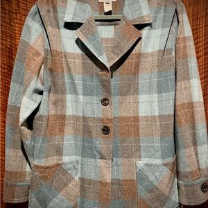 Pendleton Plaid Blazer in Blue and Brown